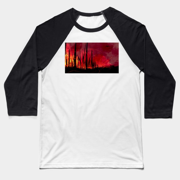 World on fire Baseball T-Shirt by Jkgaughan